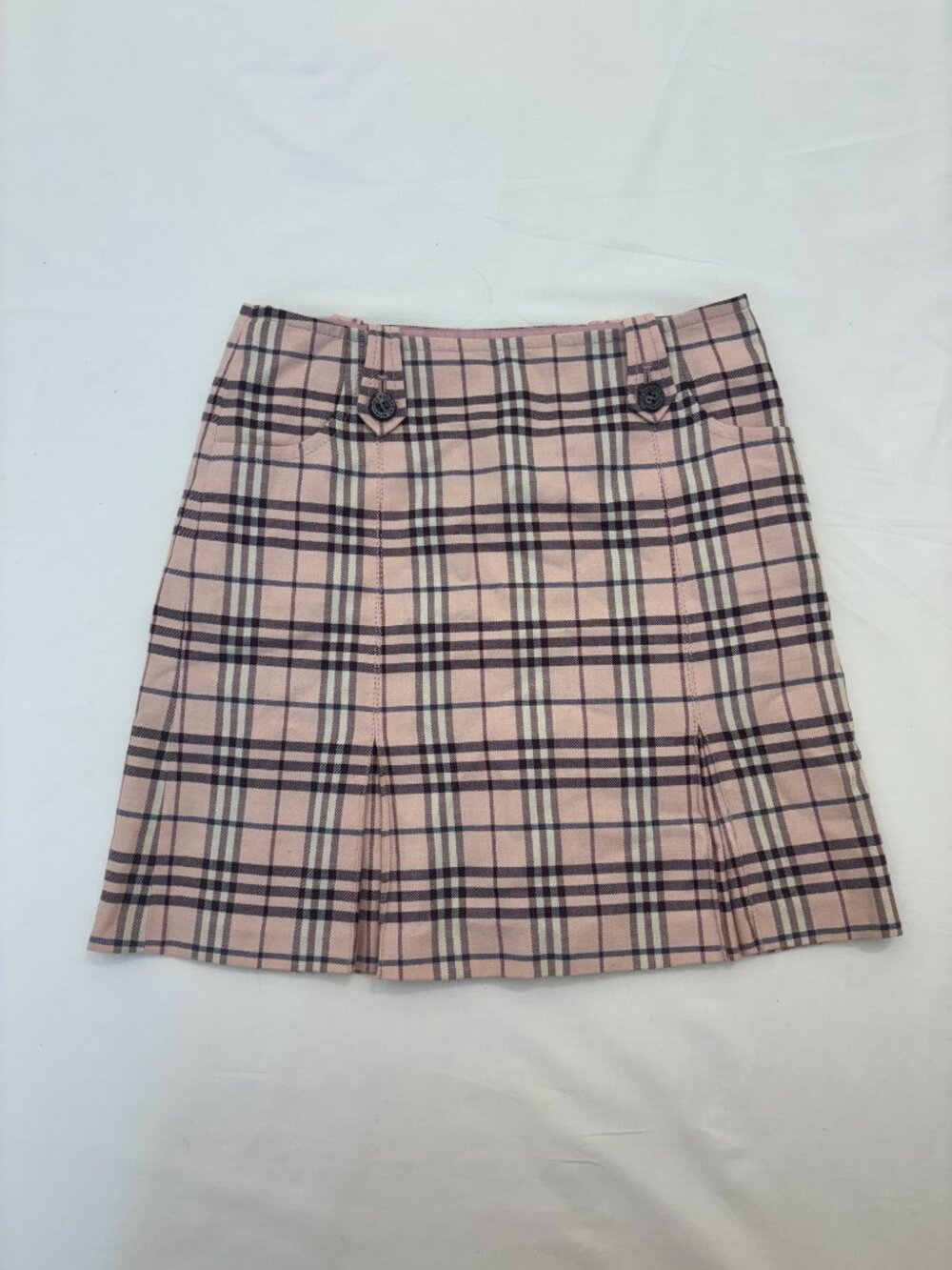 Vintage Burberry Pink Nova Check Mini Skirt w/ Belt